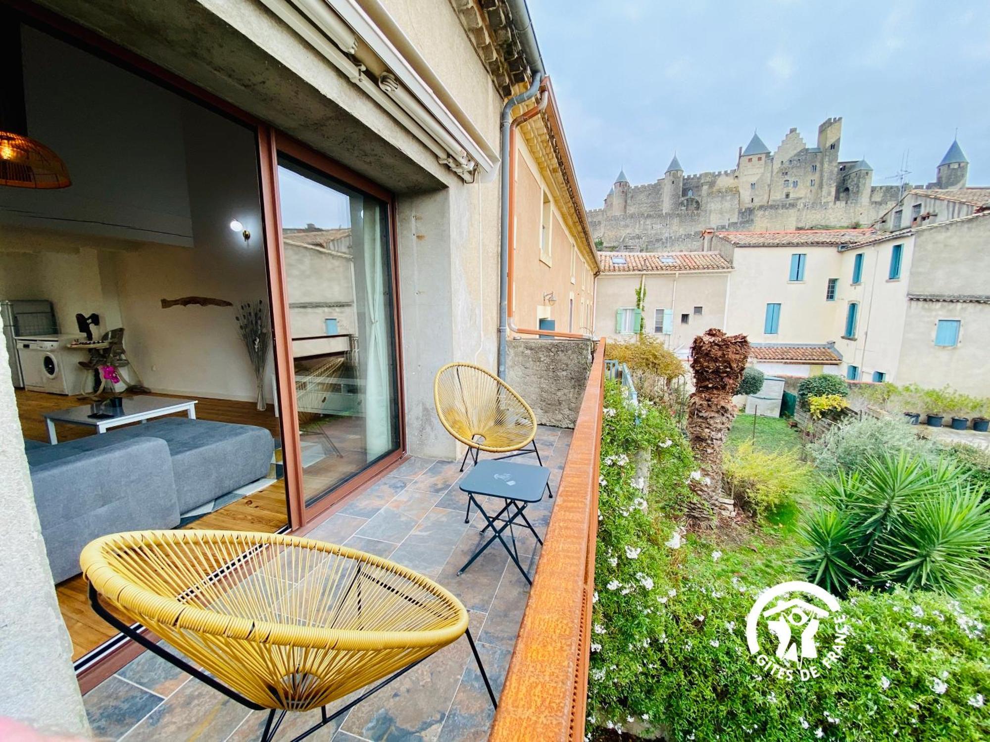Loft Cocon Climatise - Imprenable Vue Sur Le Chateau Comtal Carcassone Exterior photo